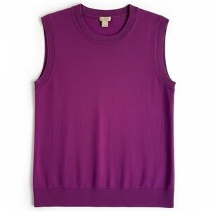 J. Crew Purple Sleeveless Sweater Cotton Tank Top Quiet Luxury Chic Layering S
